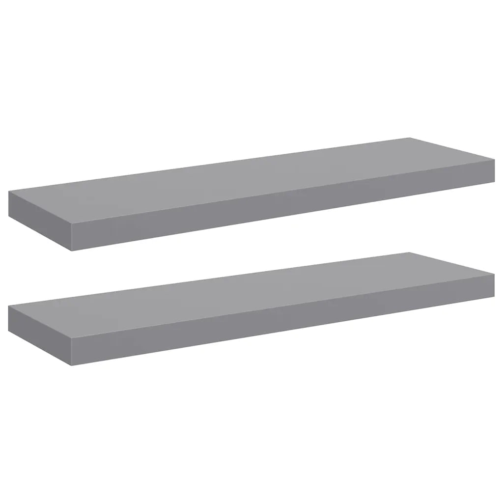 Scaffali a Parete 2 pz Grigi 80x23,5x3,8 cm in MDF cod mxl 33277