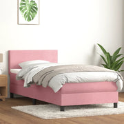 Giroletto a Molle con Materasso Rosa 80x220 cm Velluto 3316046