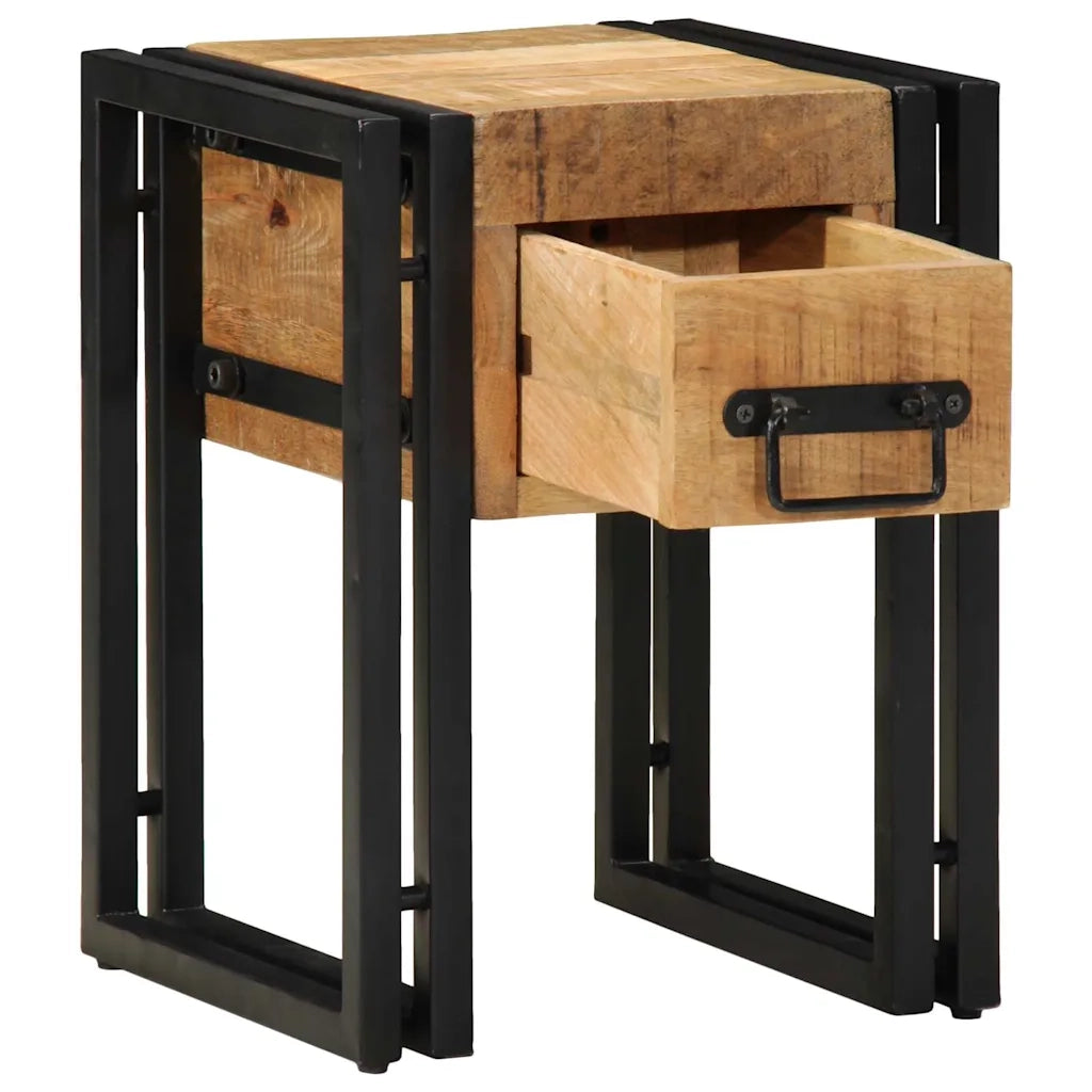 Tavolino-Tavolino da soggiorno-Tavolo 30 x 30 x 40 cm Legno di mango massiccio e Metallo