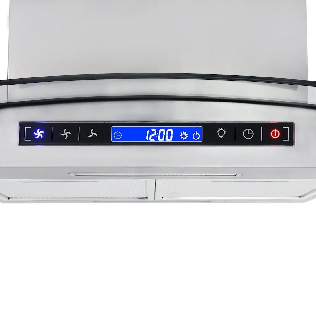 Cappa a Isola 90cm con Display LCD e Sensore Touch 756 m³/h LED 50662