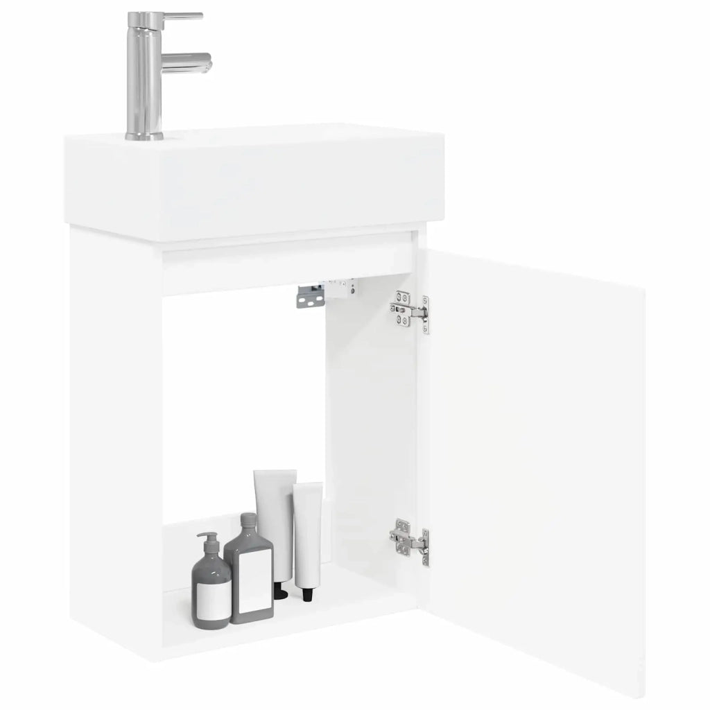 Mobile bagno con rubinetto Bianco 45,5 x 22,5 x 84 cm 889461