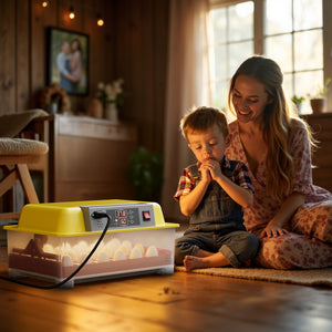 Incubatrice automatica per 24 uova, con regolazione temperatura e umidità, Covatrice