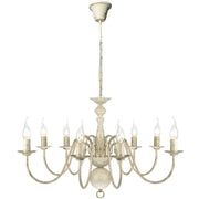 Lampadario Stile Antico Metallo Bianco 8 Lampadine E14 cod mxl 47806