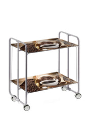 Carrello da cucina pieghevole grigio con ruote BAUHAUS 2 ripiani
