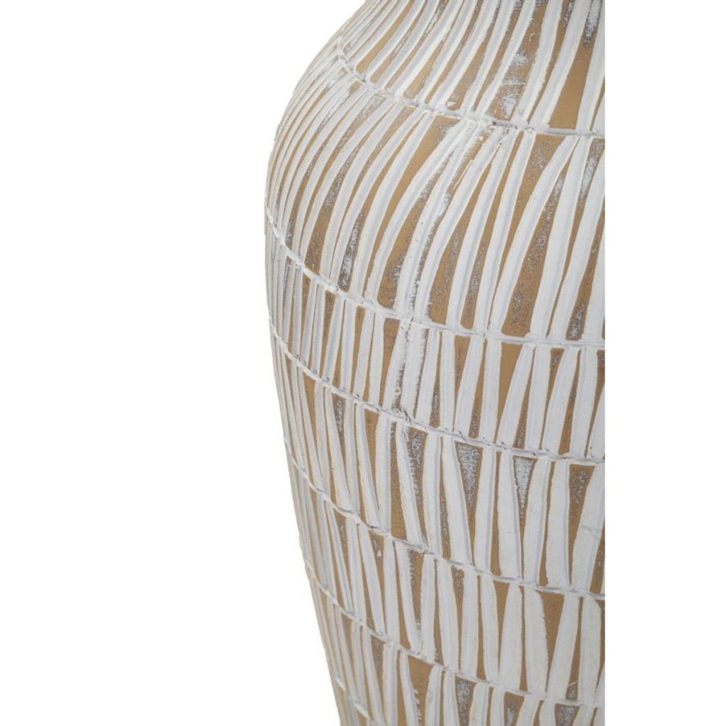 Vaso Decorativo VKH676, Bianco, Poliresina, 22x22x44 cm
