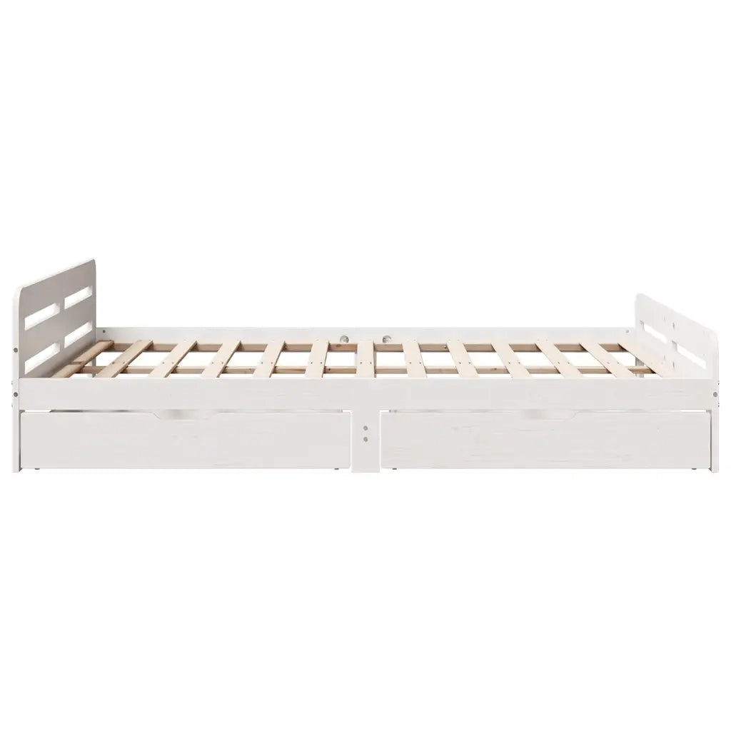 Letto senza Materasso Bianco 140x200 cm Legno Massello di Pino 3309039
