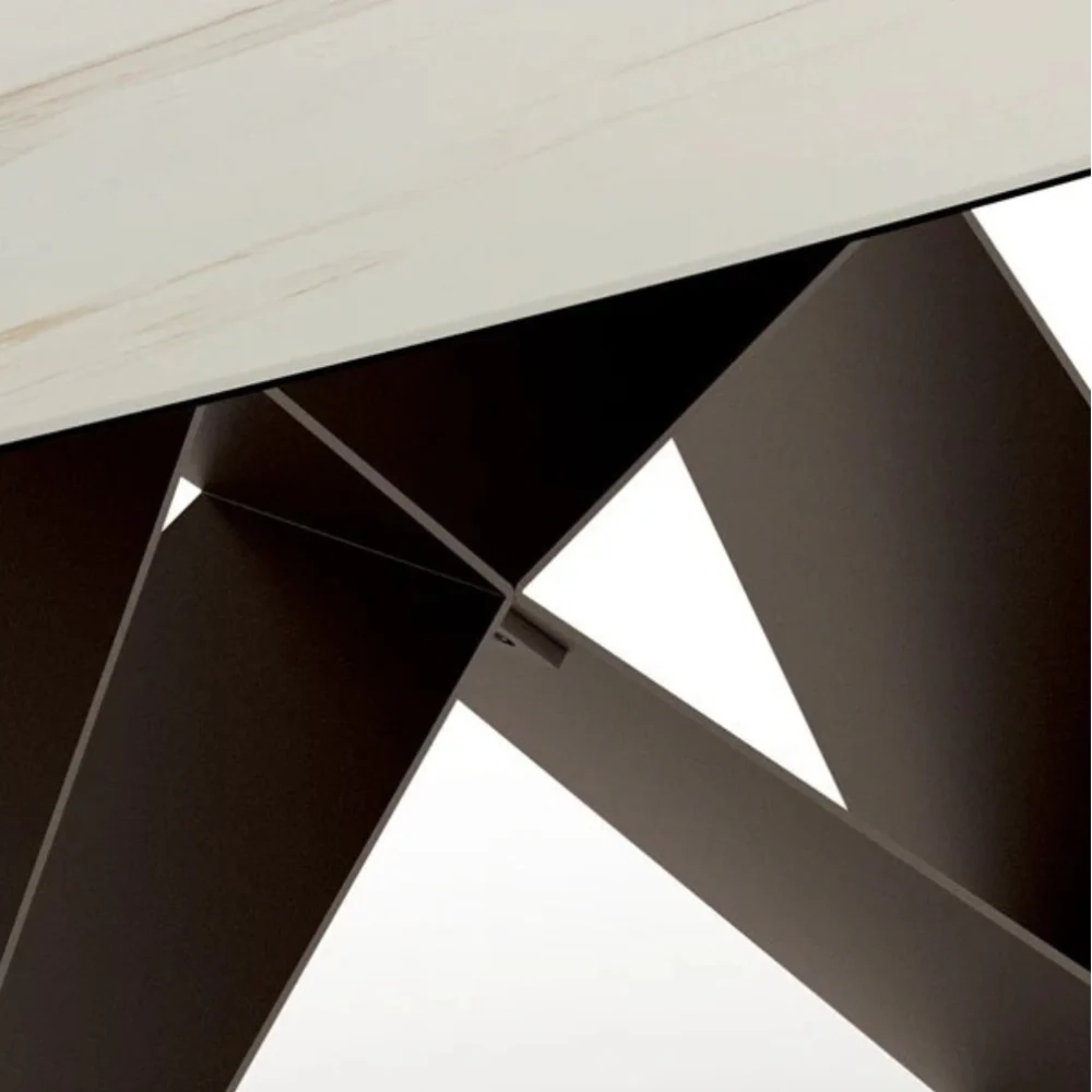 Tavolo da pranzo allungabile in ceramica su vetro effetto marmo calacatta Cruise 200-280x100 cm fino a 10 posti | Duzzle