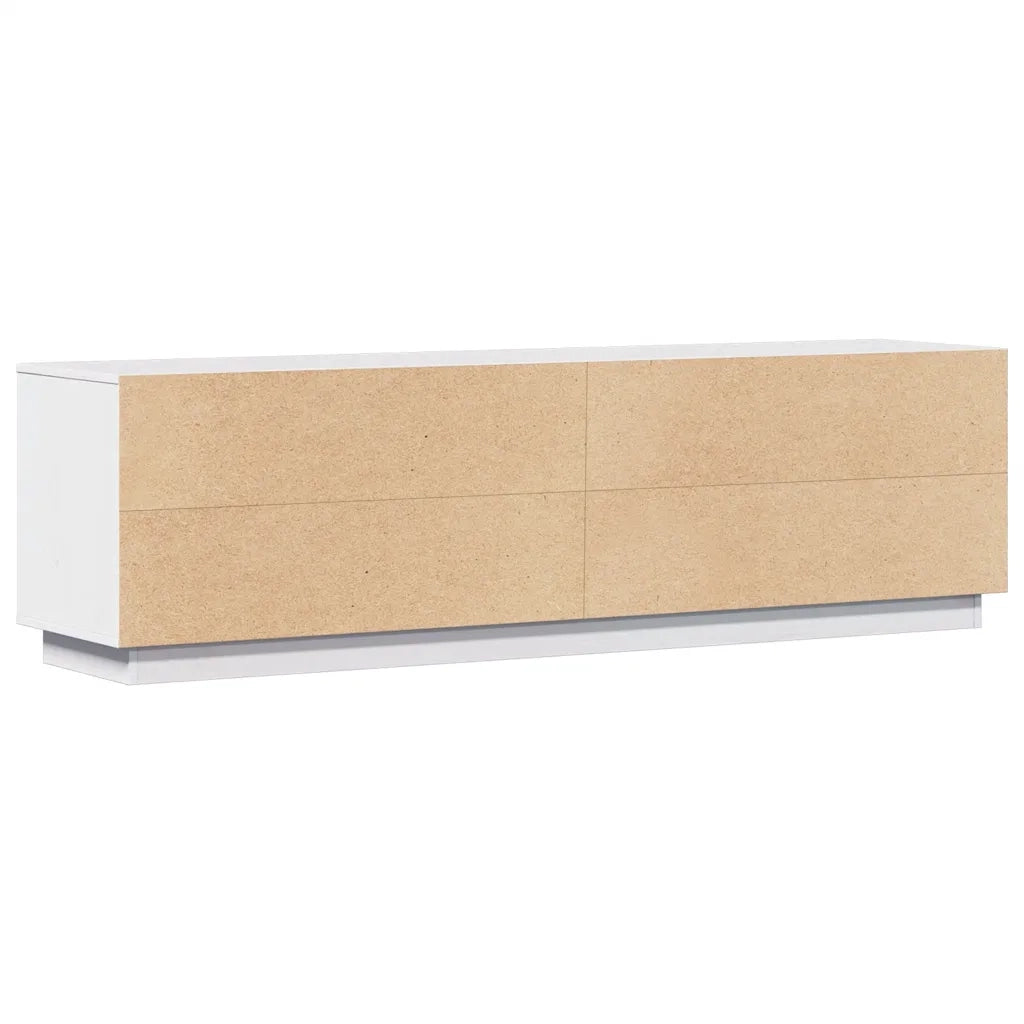 Mobile Porta TV Bianco 156x37x45 cm in Legno Massello di Pino