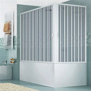 Porta vasca in PVC 60x170 cm angolare a soffietto LEANO Bianco