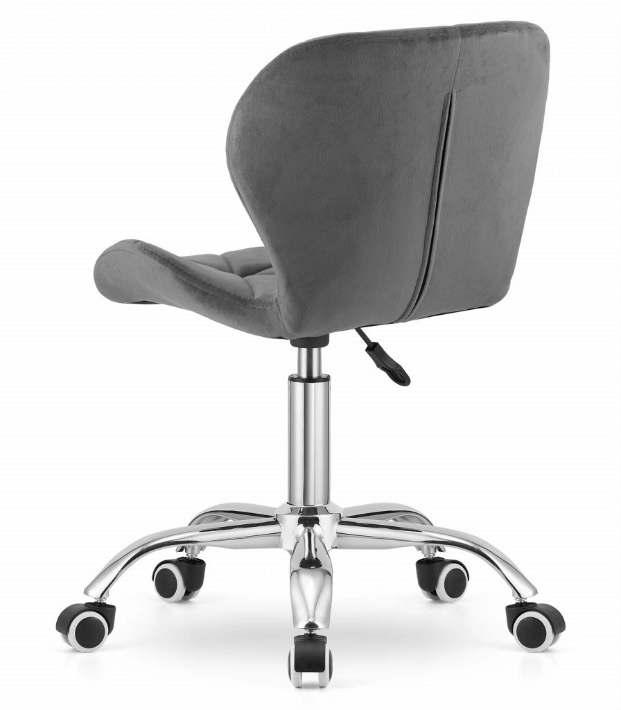 Sedia girevole in velluto Valora AVOLA grigio scuro, design ergonomico