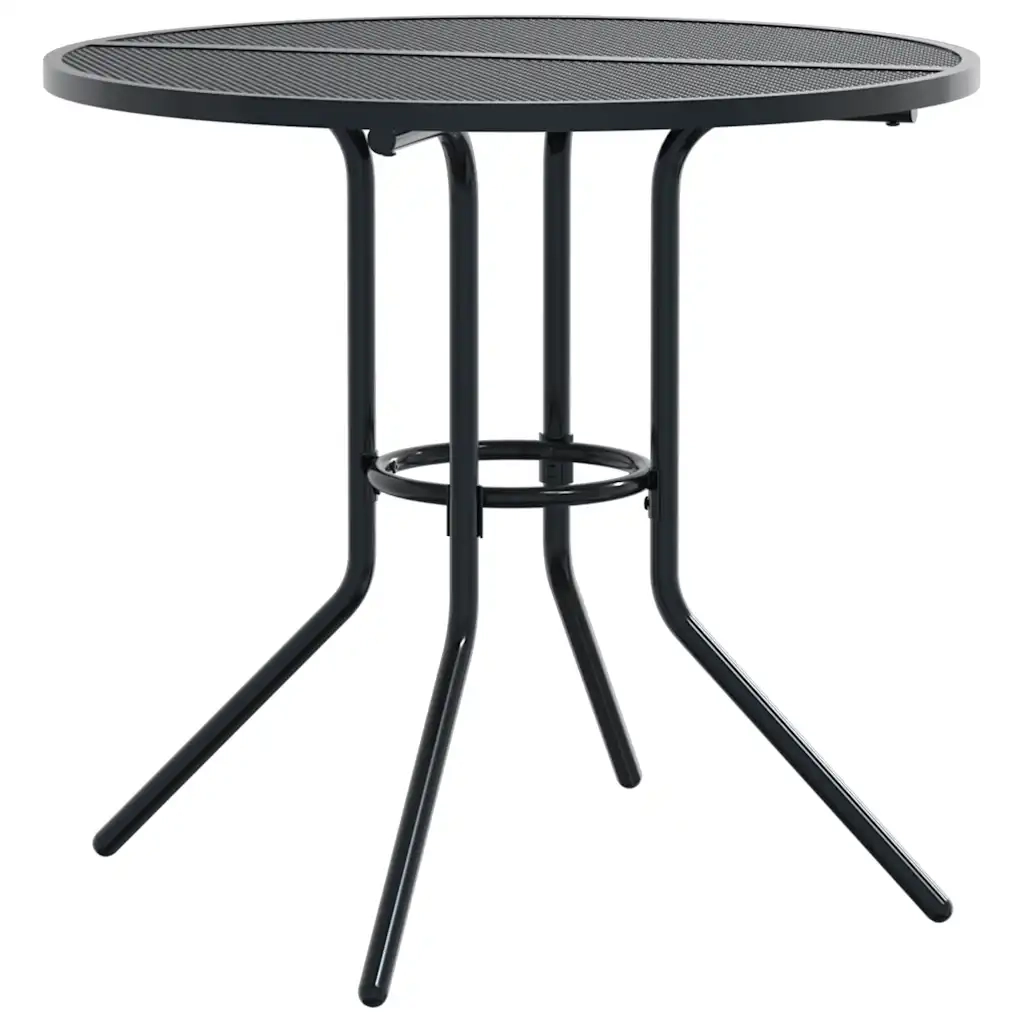 Set Sedie Giardino Impilabili 5 pz | Sedie da Esterno Antracite Acciaio Verniciato