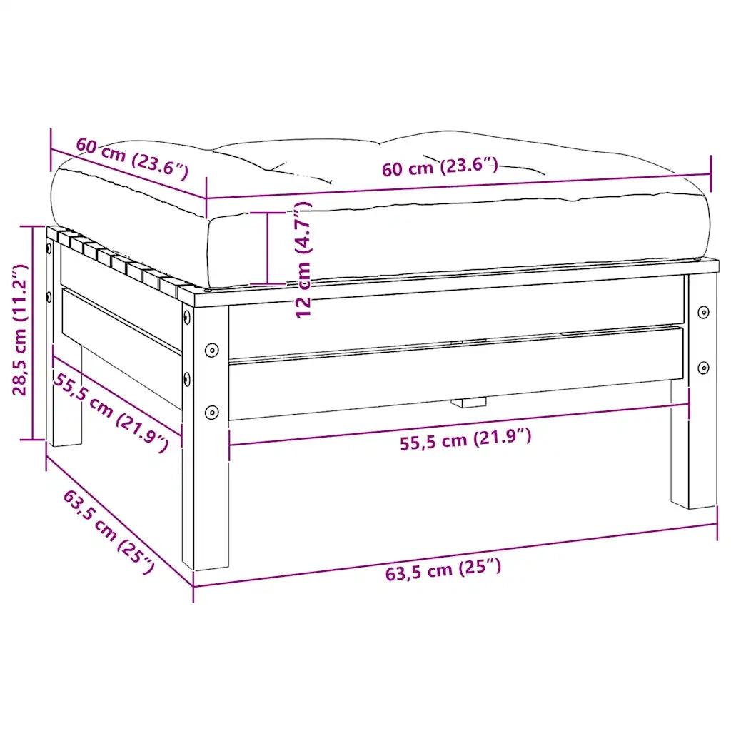 Divano da Giardino a 2 Posti con Cuscini Bianco Legno di Pino cod mxl 75599
