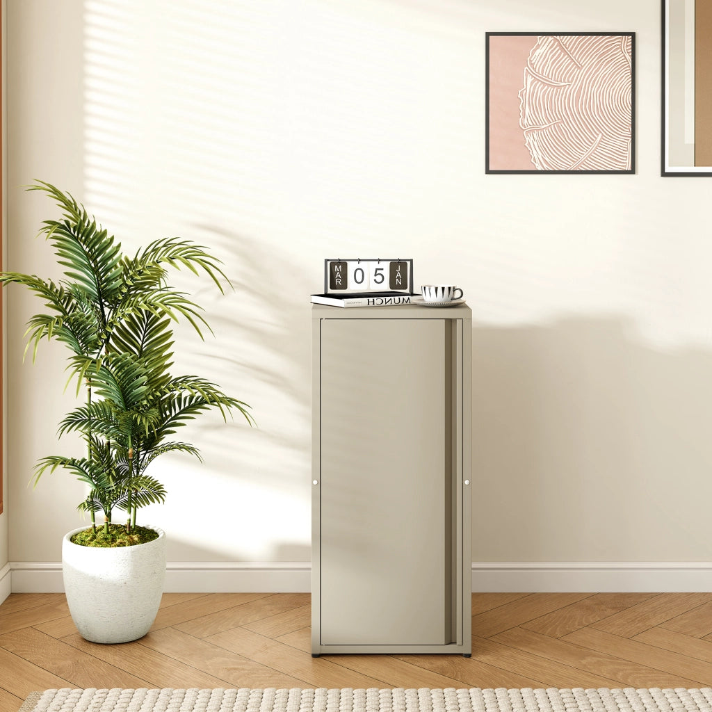 Armadio a Colonna Burlöv in Metallo Mobile per Archivio 88 x 40 x 35 cm Color Cammello [en.casa]