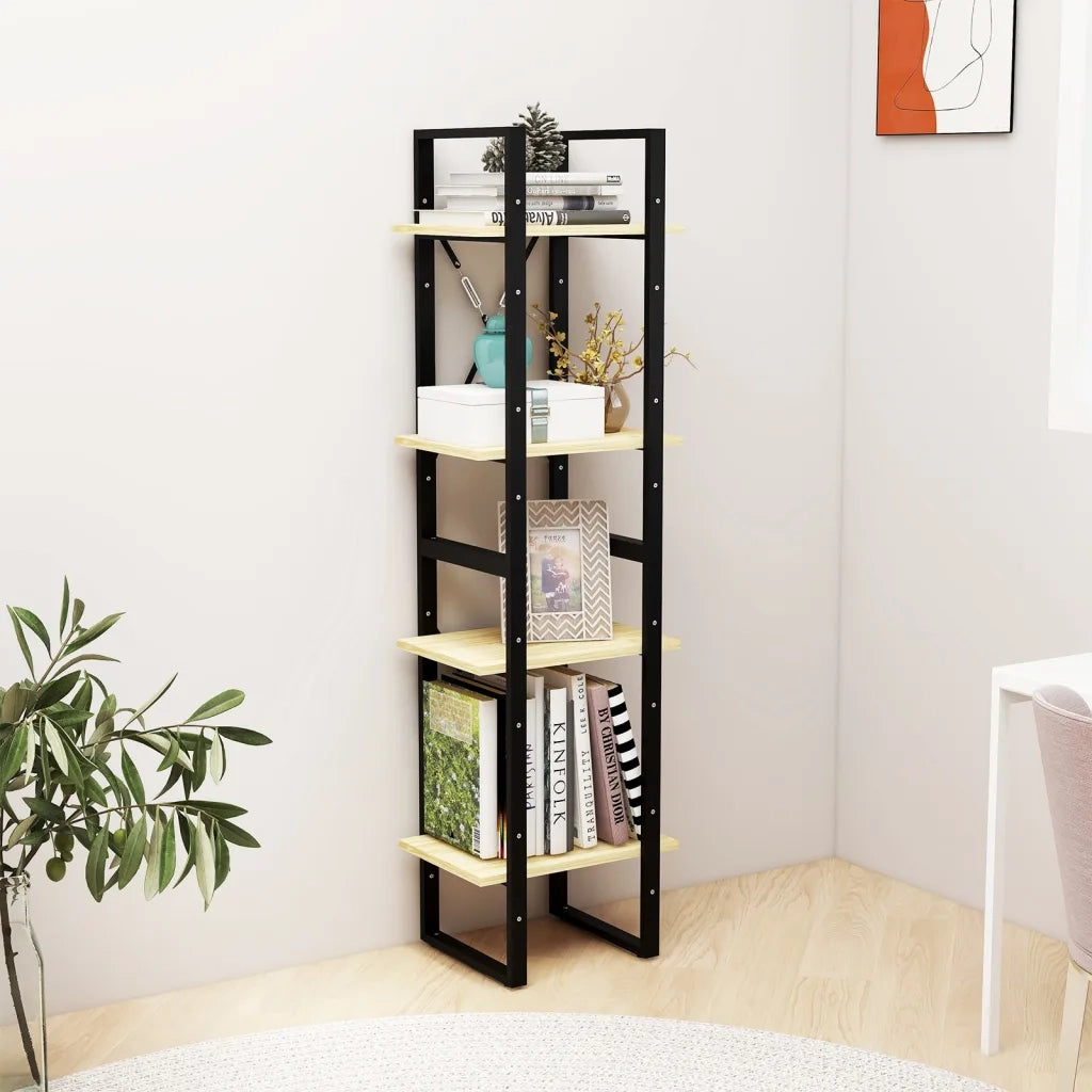 Libreria a 4 Ripiani-Scaffale per Libri-Mobile di Stoccaggio 40x30x140 cm in Legno Massello di Pino