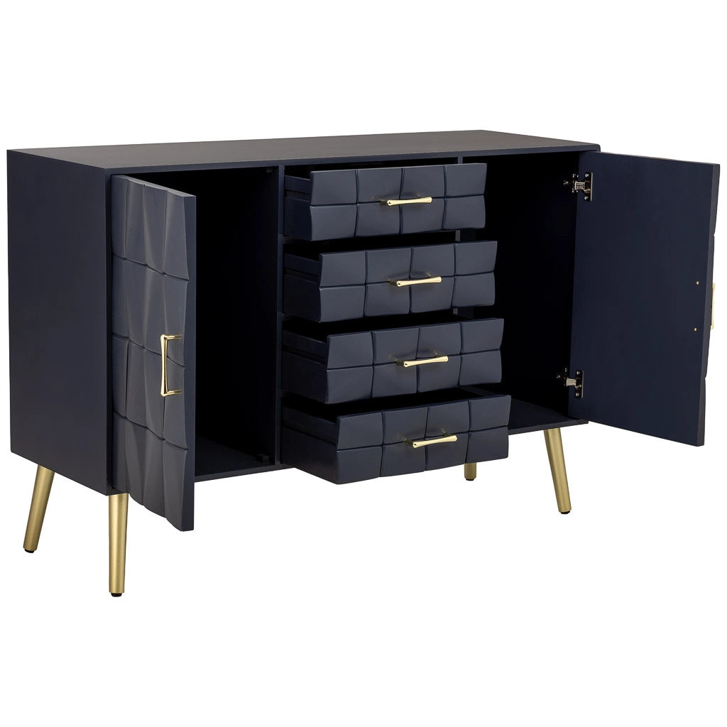 Credenza in legno nero 120x40.5x81h cm