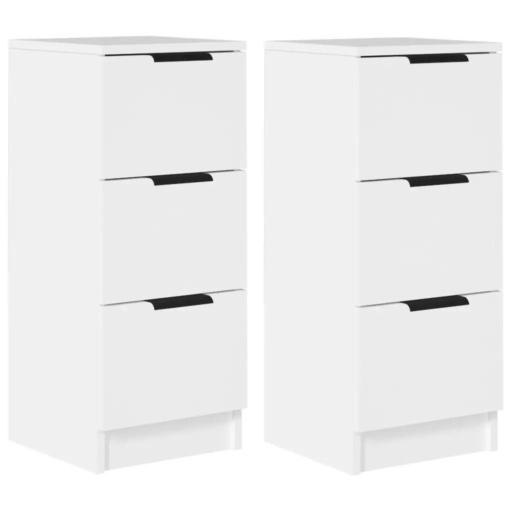 Credenze 2 pz Bianche 30x30x70 cm in Legno Multistrato 811152