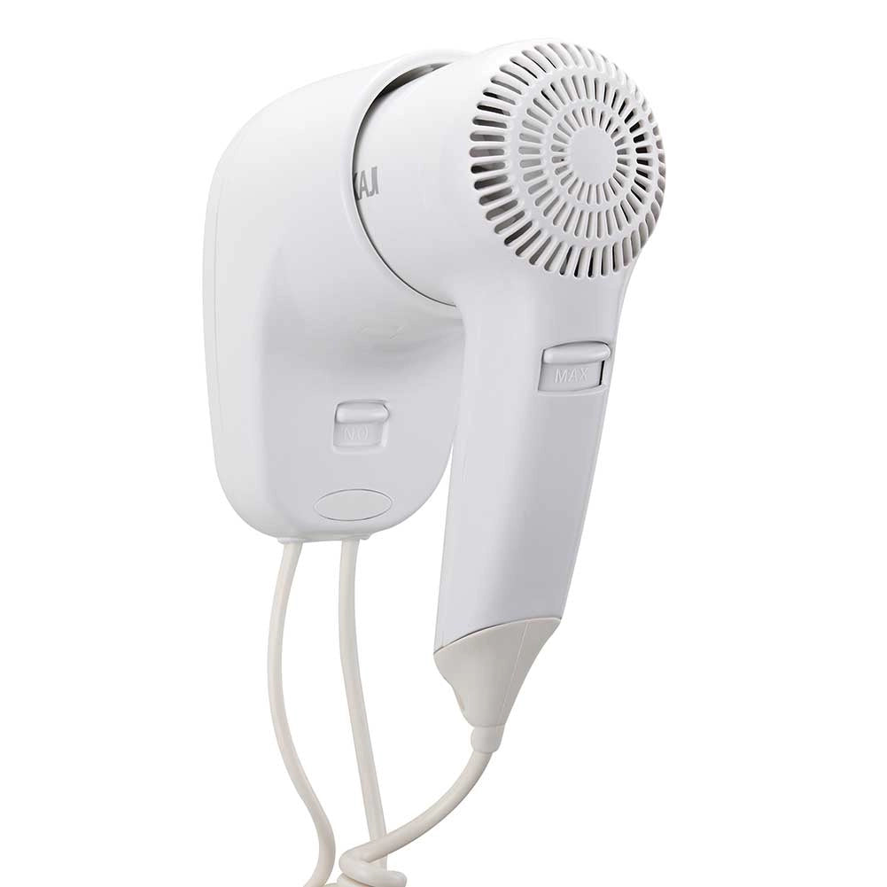 Asciugacapelli Parete Muro 1200W per Hotel e Bagno, Phon compatto con 2 velocità