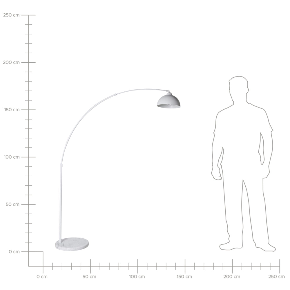 Lampada da terra a braccio struttura in metallo e paralume regolabile bianco in stile moderno per soggiorno e camera da letto