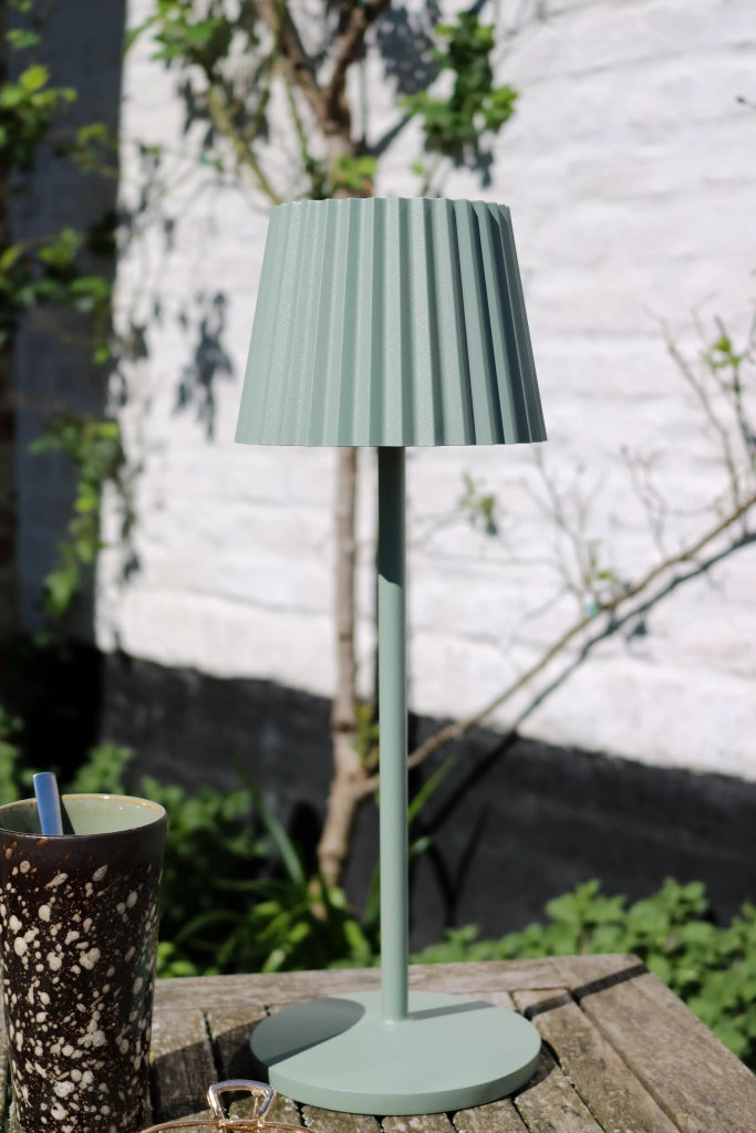 Lampada da tavolo esterna LED 2W a batteria verde Justine Lucide