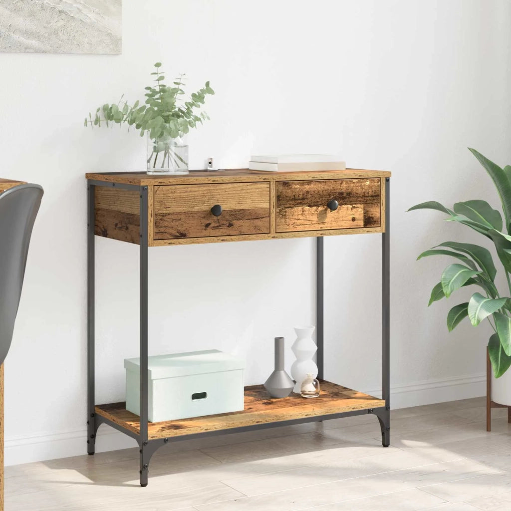 Tavolo consolle con cassetto Legno vecchio 75 x 34,5 x 75 cm 882248