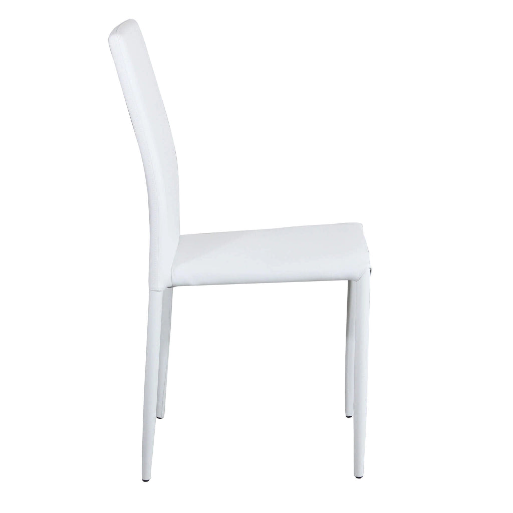Sedia da Pranzo Moderna in Ecopelle Acciaio cm 41x43x90 - RACHEL