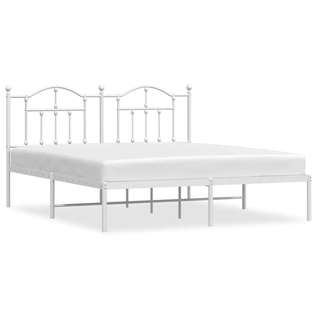 Giroletto con Testiera Metallo Bianco 160x200 cmcod mxl 131794