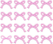Set di 16 patch di ricamo a forma di fiocchetto da applicare con ferro da stiro, 4,3x6cm, per decorare abiti, giacche, cappelli, scarpe e jeans