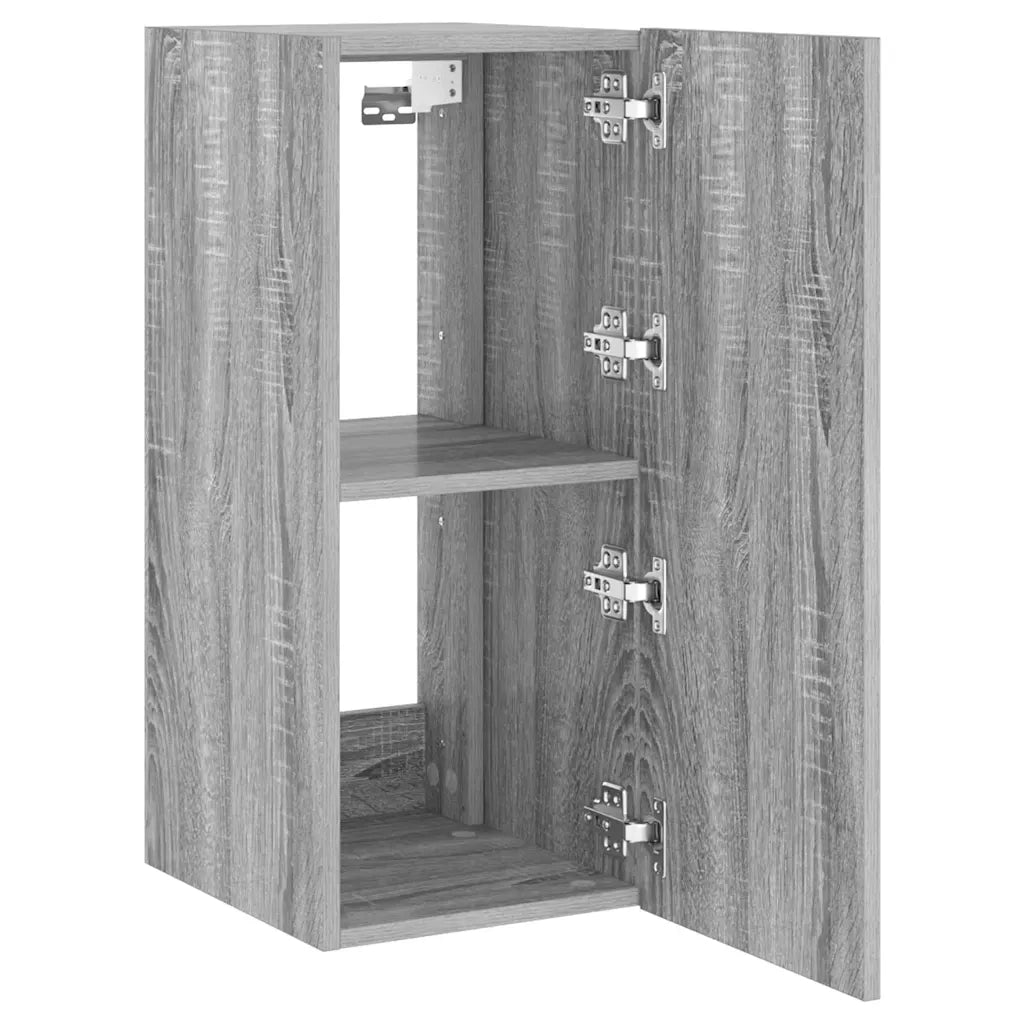 Mobile TV a Parete con Luci LED Grigio Sonoma 30,5x35x70 cm 837242