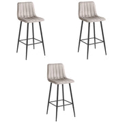 Sgabello da bar VALORA POZZA - Velluto beige scuro con gambe nere x 3