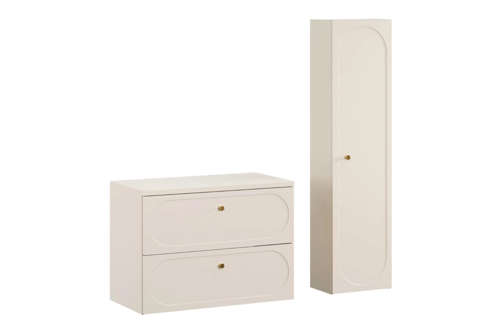 Set mobili bagno 80 cm con piano e Szafką wysoką Donna Sand 80 x 1401 x 46 cm