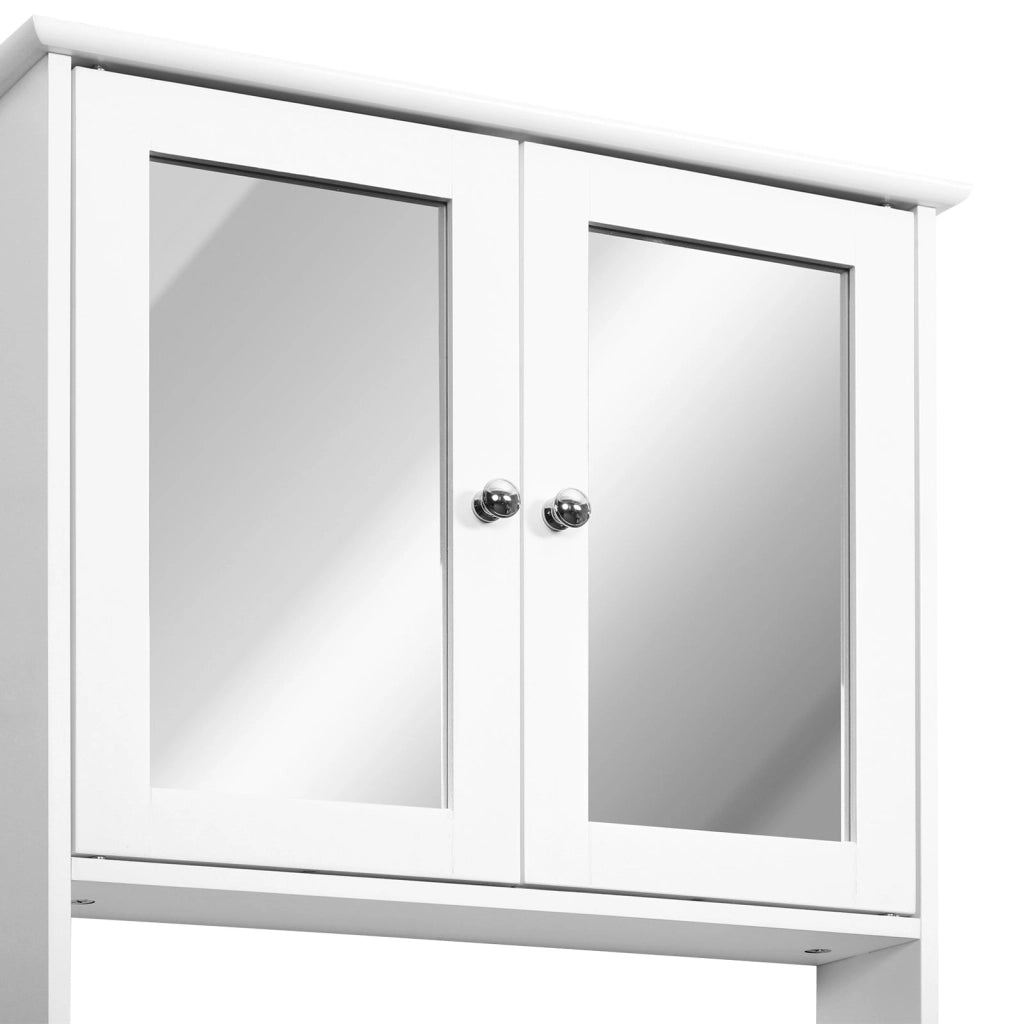 Specchiera da Bagno 2 Ante in MDF Bianco 56x13x58 cm