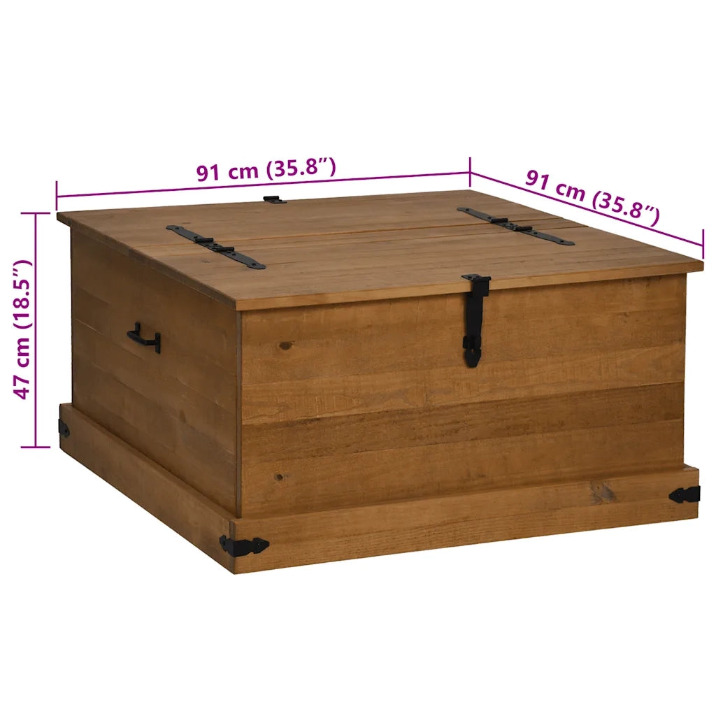 Cassapanca HALDEN 91x91x47 cm in Legno Massello di Pino