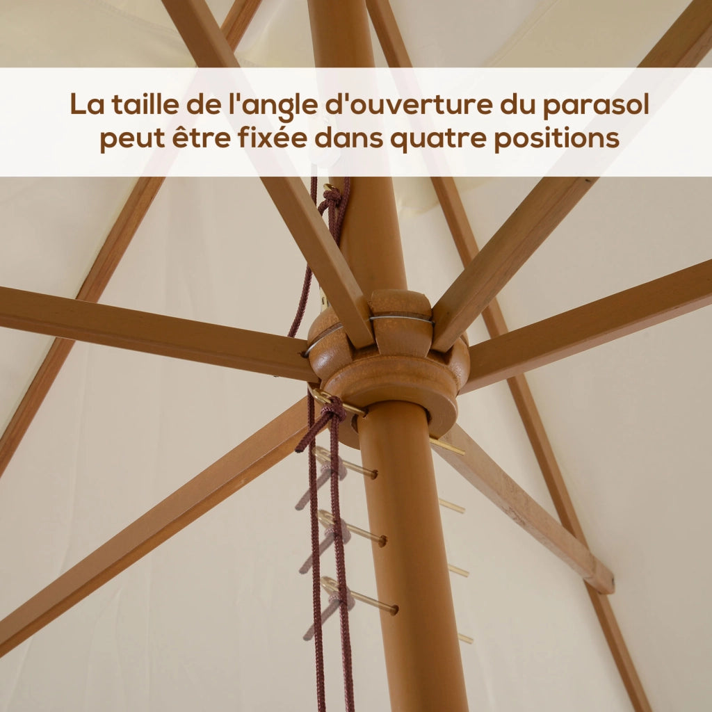Parasole da giardino rettangolare doppio tetto ¨C zephmum ¨C crema 3x2 m