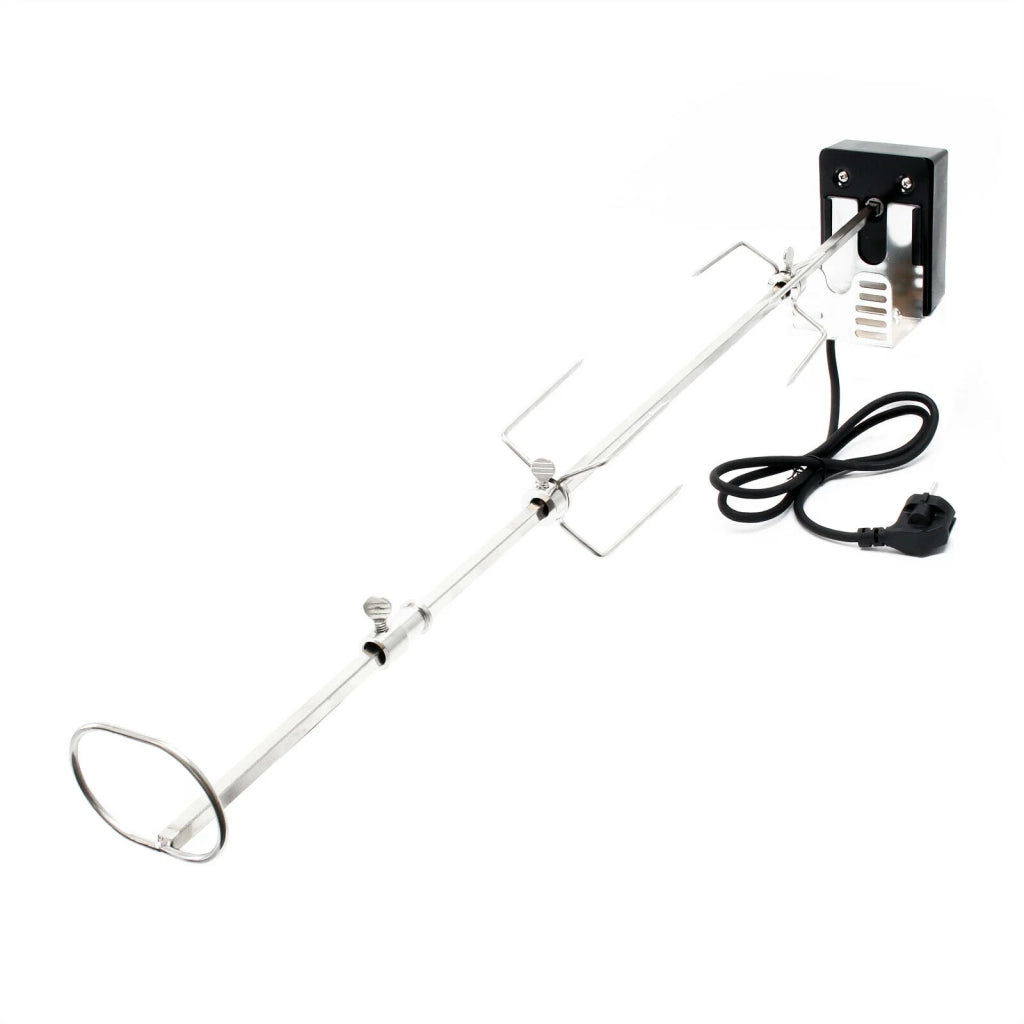 Girarrosto per barbecue da 82 cm 230 V in acciaio raffinato con forchette e spiedini per grigliare 16_0002745