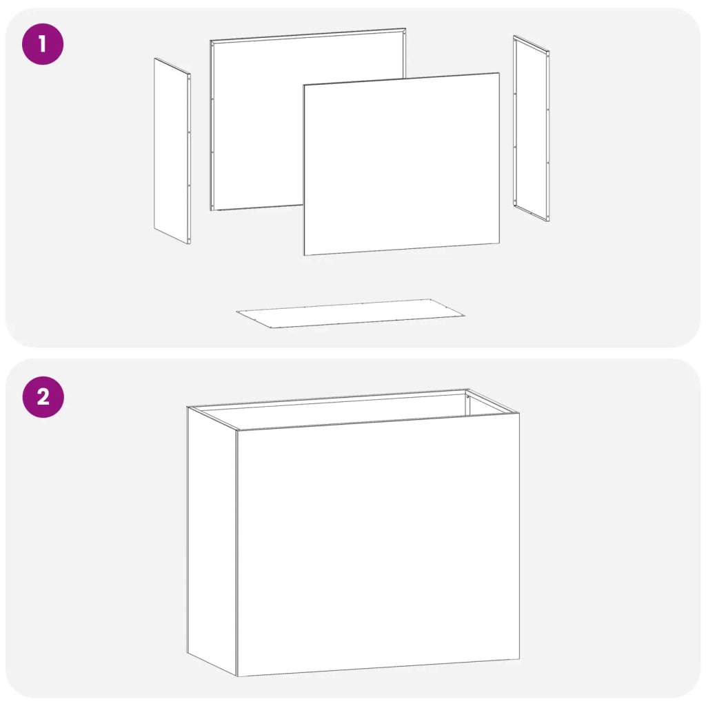 Vaso da giardino 2 pz Antracite 60 x 30 x 50 cm 8005573