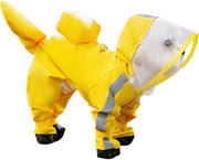 Set di impermeabile per cani piccoli con riflessi e zaino - Inclusa giacca impermeabile e stivali - Giallo - Taglia XL