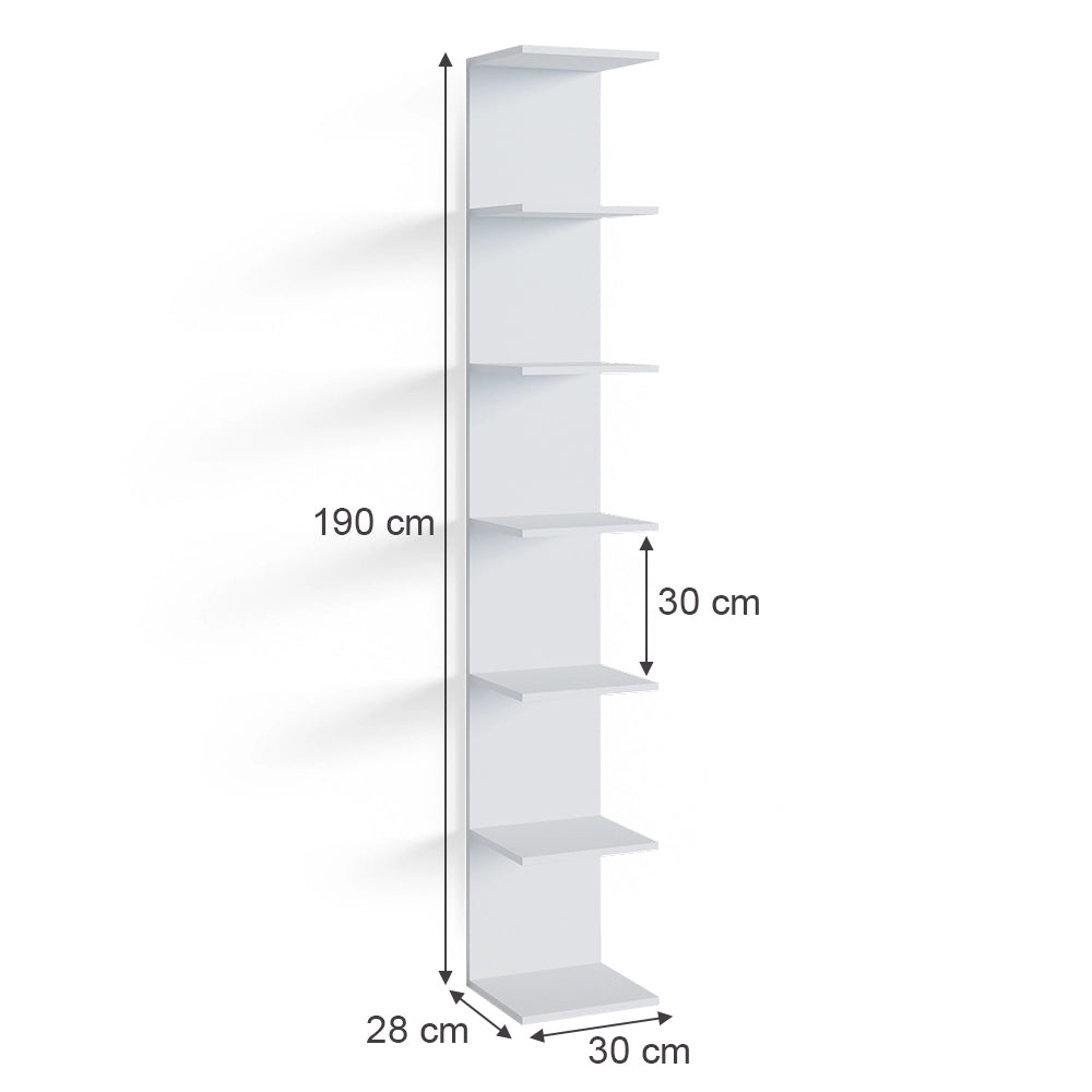Scaffale a muro Paolo Bianco 28 x 190 cm Set di 2 Vicco