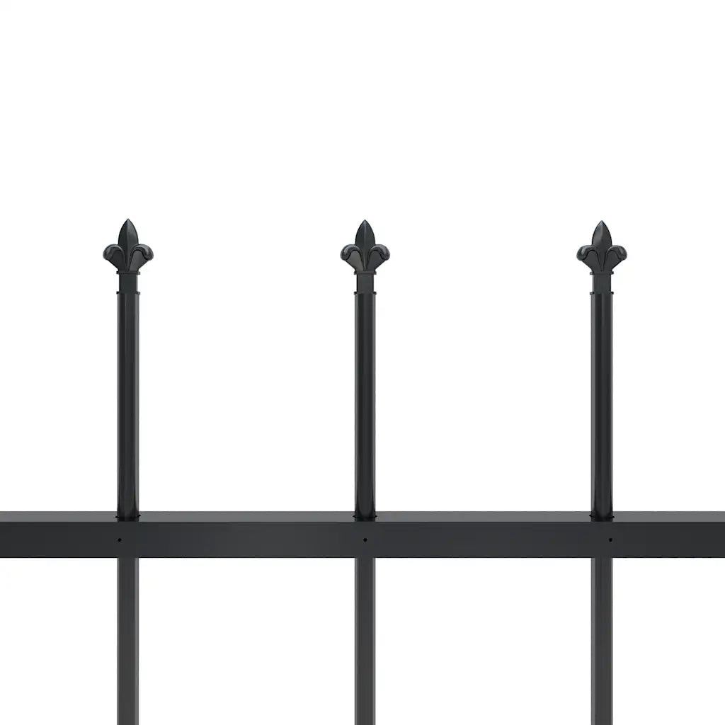 Recinzione da Giardino con Punta a Lancia in Acciaio 1506x120 cm Nero 277628