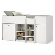 Lamedani, Composizione Camera da Letto Dimensione Materasso 90x200 cm, 203x104x111h cm Bianco