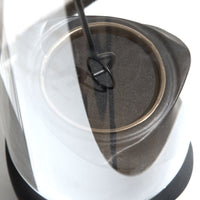 Camino a Bioetanolo da Tavolo Ø14,5x46,5 cm in Acciaio Ceramica e Vetro Nero