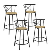 IDMarket - Set di 4 sgabelli da bar bistrot DETROIT con schienale arrotondato dal design industriale