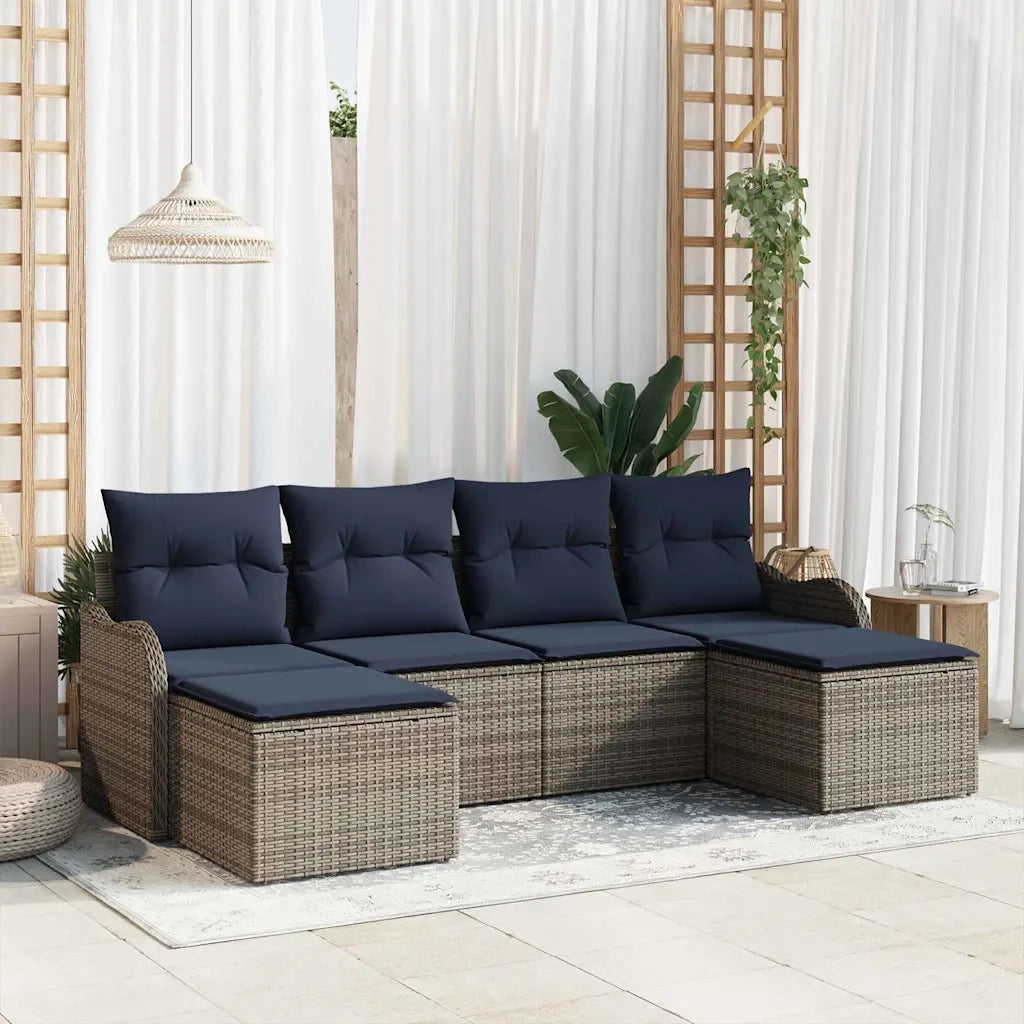 Set di divani 6 pz Grigio Poliestere 3345815