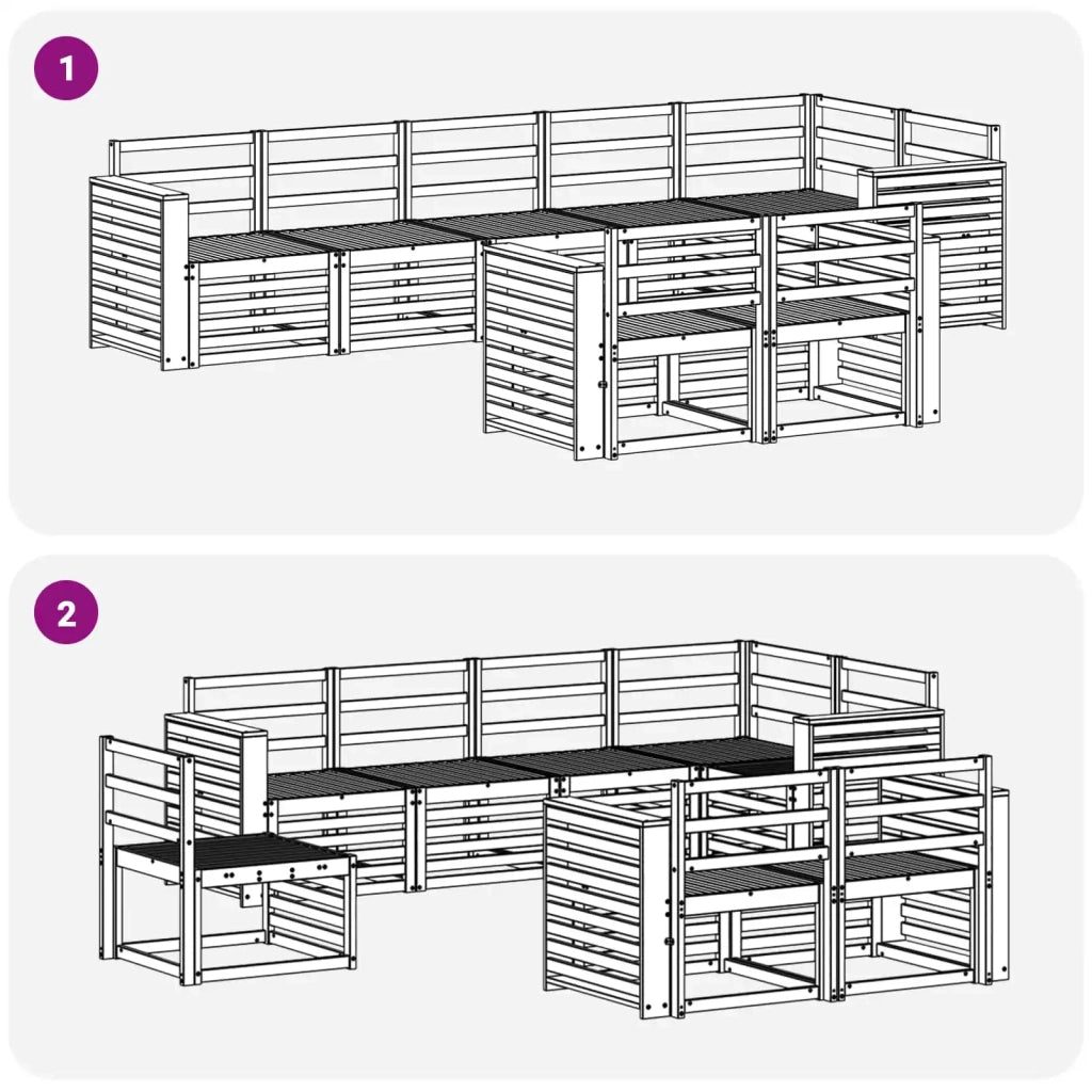 Set di divani da esterno 8 pcs Bianco 310 x 132,5 x 73 cm 3392039