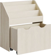 Pannello di gioco con 3 pannelli su ruote - Beige - MDF - Scatola di legno - 29,5 cm x 62,5 cm x 70 cm - Organizzatore mobile - Soluzione di archiviazione per bambini