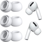 Orecchini assorbenti premium in silicone (M) per AirPods Pro - riduzione del rumore - contenitore - bianco - 3 paia