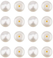 Acquamarine artificiali 18 pezzi - naturale perle - perle tonde - qualità AAA - perle semi-lunari - per uso in gioielleria e artigianato - perle artificiali