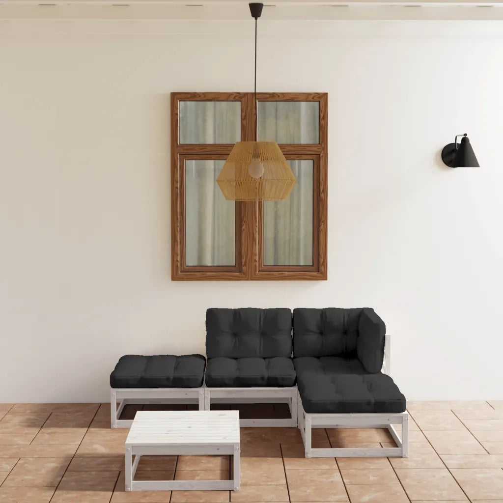 Set Divani da Giardino 5 pz con Cuscini Legno Massello Pino 3076530