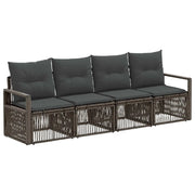 Set Divano da Giardino 4 pcs Grigio polyrattan 3435635