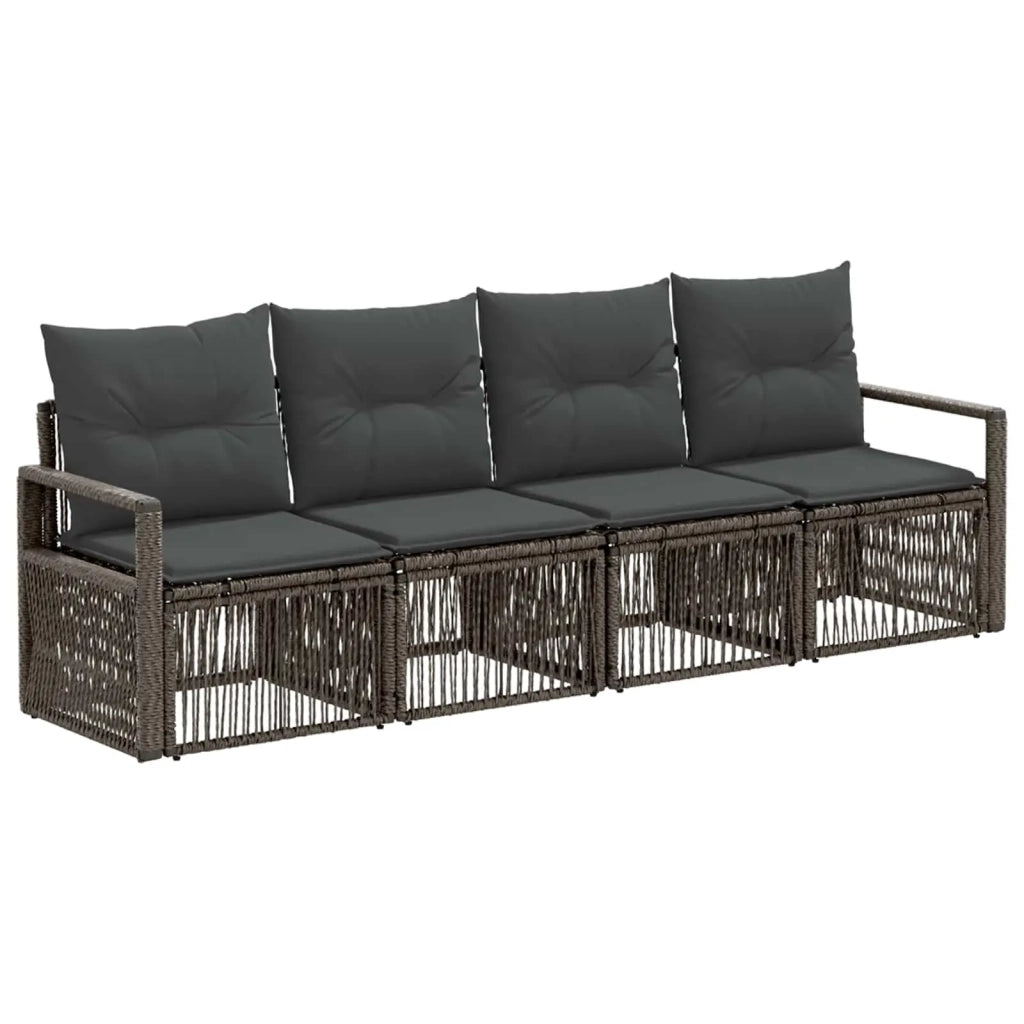 Set Divano da Giardino 4 pcs Grigio polyrattan 3435635