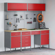 Mobile da lavoro 10 pcs Nero Legno ingegnerizzato e acciaio 3321476
